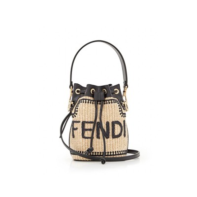 FENDI MON TRESOR CROCHET STRAW MINI BAG 8BS010AKMVF0VPJ (19*12*10cm)